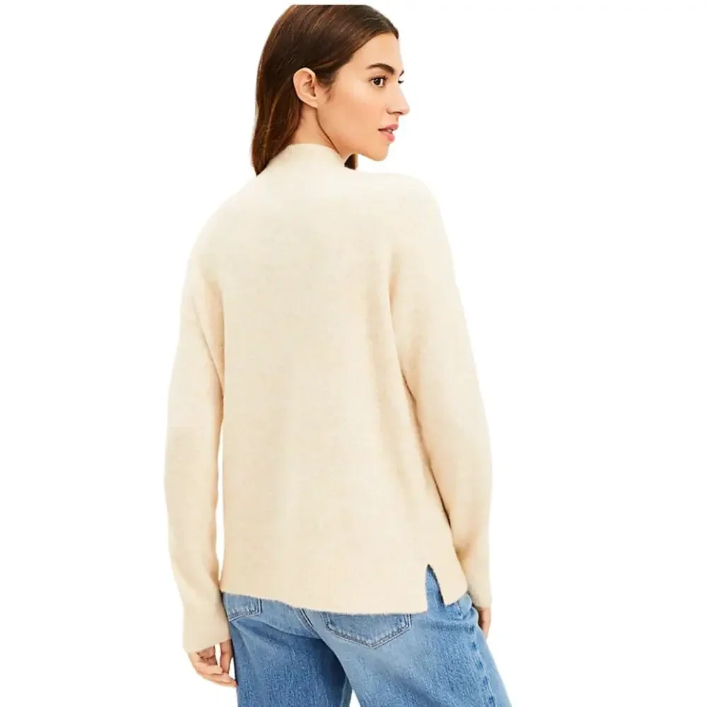 ***NWT LOFT Lou & Grey Khaki Heather Ski City Sweater